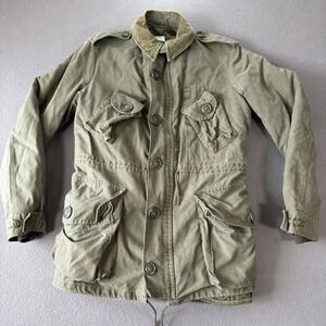 VTG 80s Canadian Military MK II Field Coat OG107 Combat Jacket Lined Army Mens S
